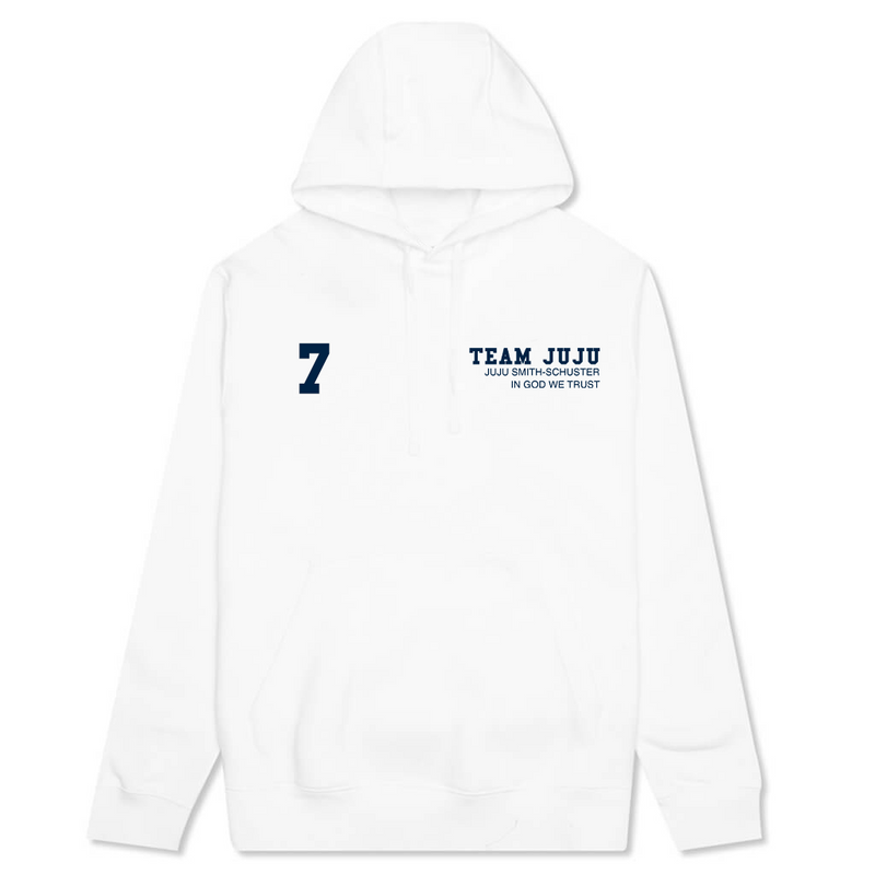 JERSEY HOODIE - WHITE, NAVY & RED